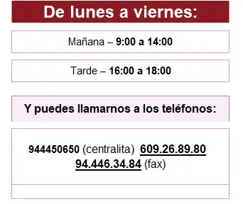 Horario de Secretaria