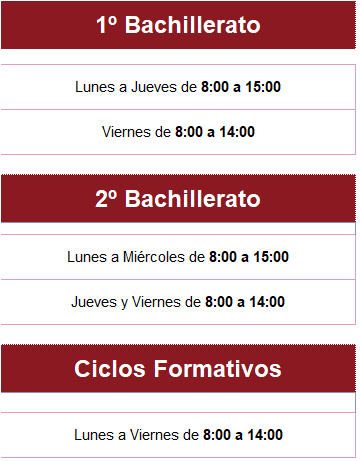 horario clases